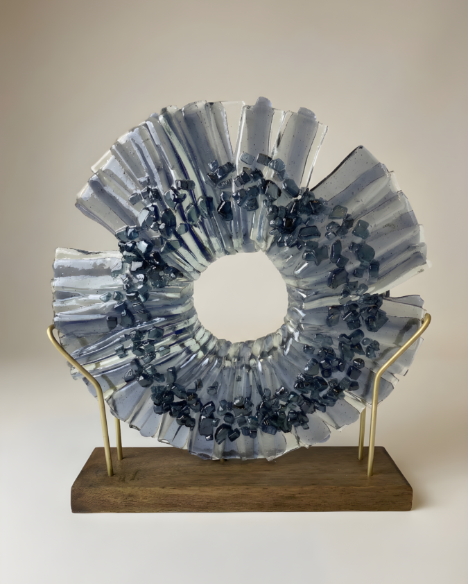 Lavanta Rüyası: Kristal Dokulu Füzyon Cam Disk