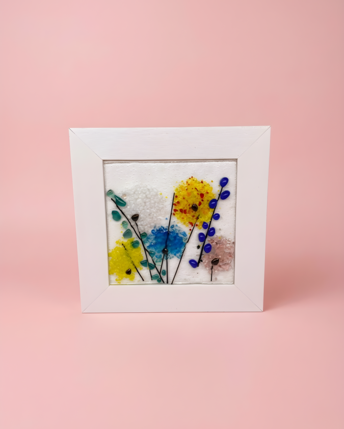 Camda Bahar Serisi: Dört Mevsim Çiçekleri Pano (17 cm)