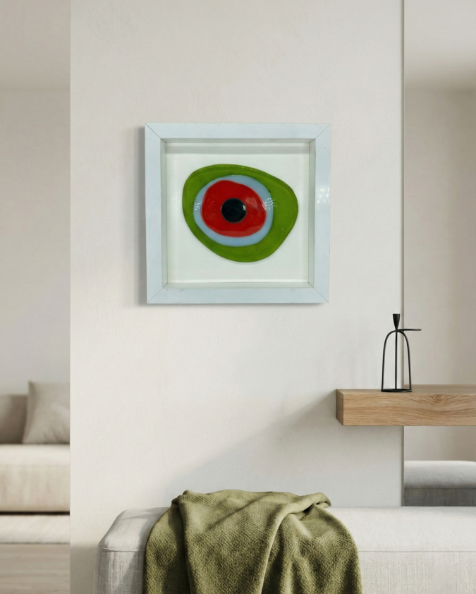 Nazar Boncuklu Cam Pano