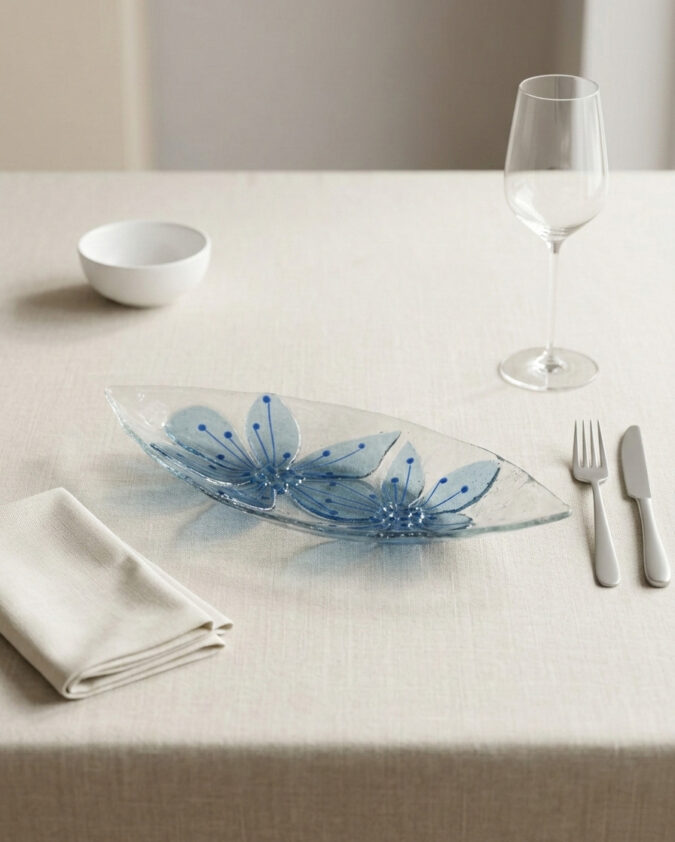 Modern Işıltı: Füzyon Cam Dekoratif Tabak