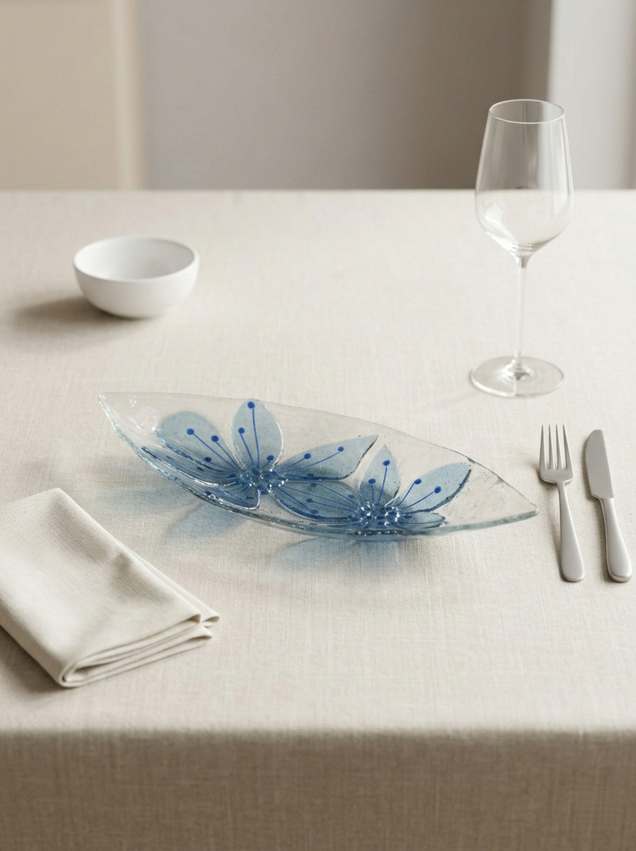 Modern Işıltı: Füzyon Cam Dekoratif Tabak