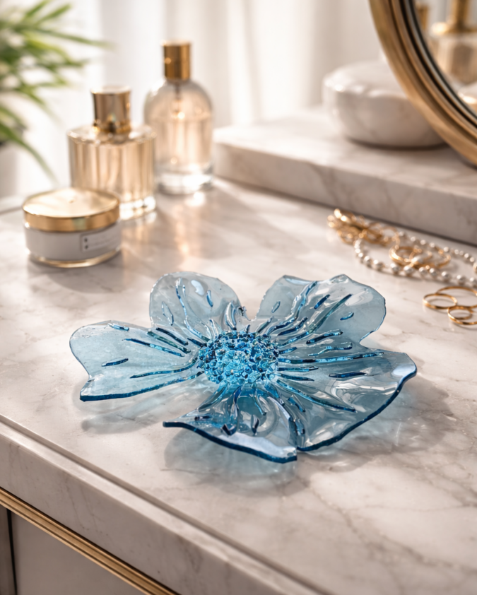 Okyanus Çiçeği: Çok Amaçlı Füzyon Cam Tabak ve Duvar Panosu