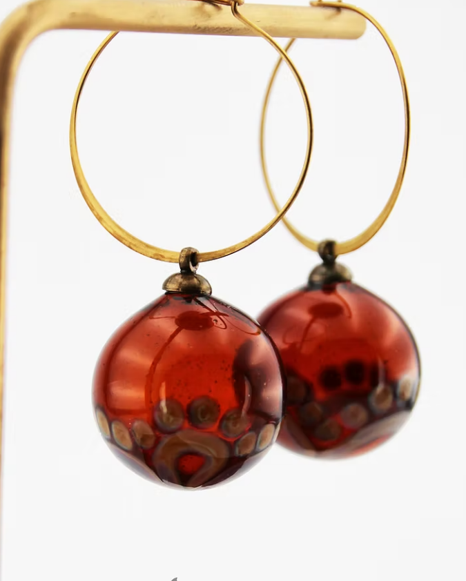 Bahar Cam Üfleme Balon Küpe