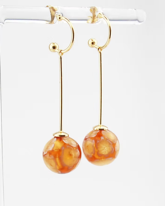 Karahindiba Amber Balon Küpe