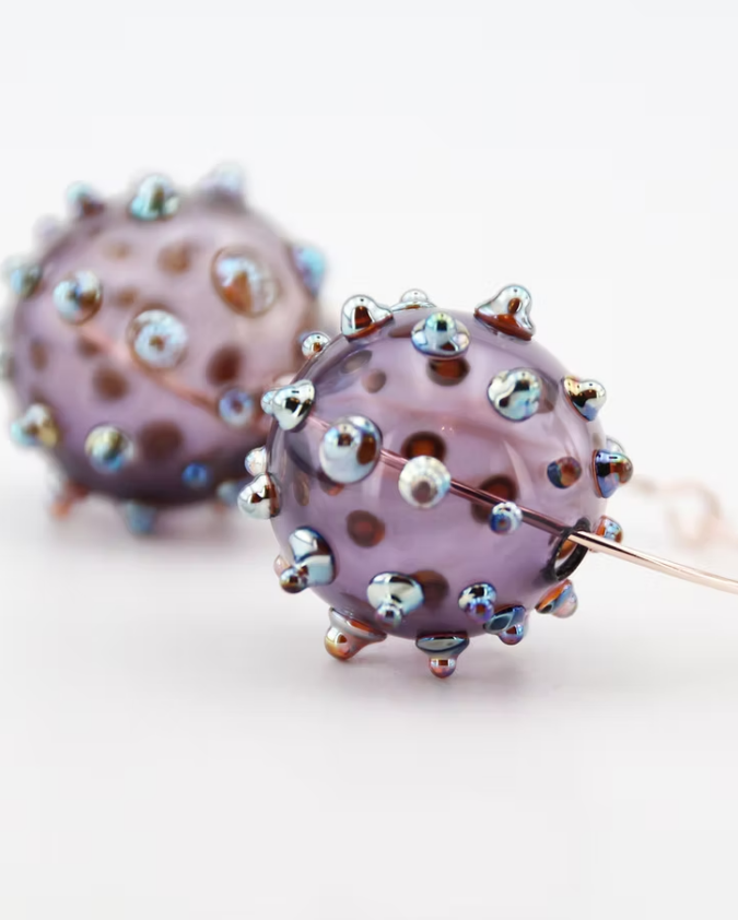 Dots Cam Üfleme Balon Küpe