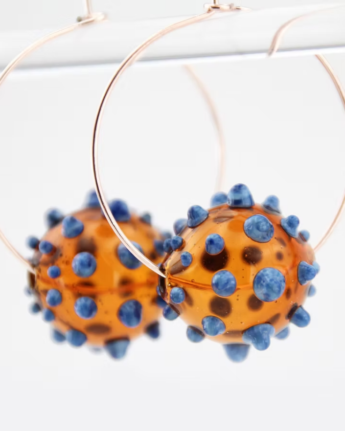 Dots Cam Üfleme Balon Küpe