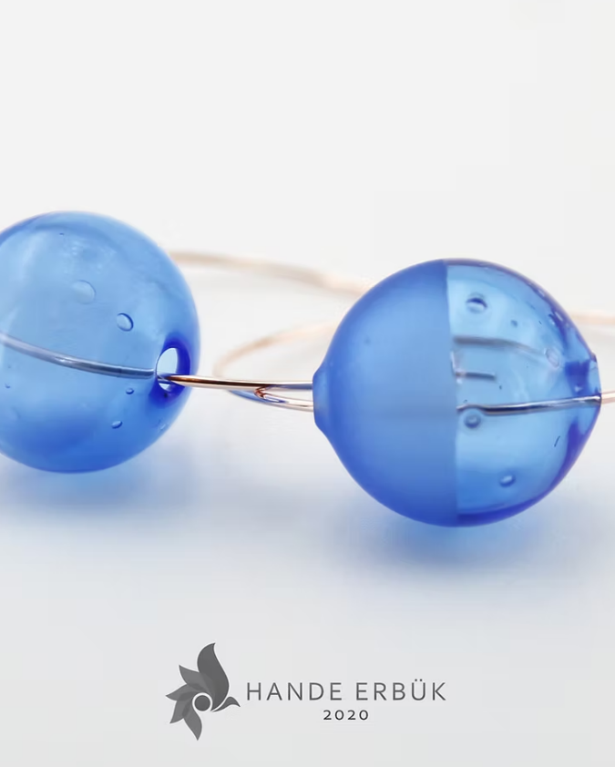 Duo Cam Üfleme Balon Küpe