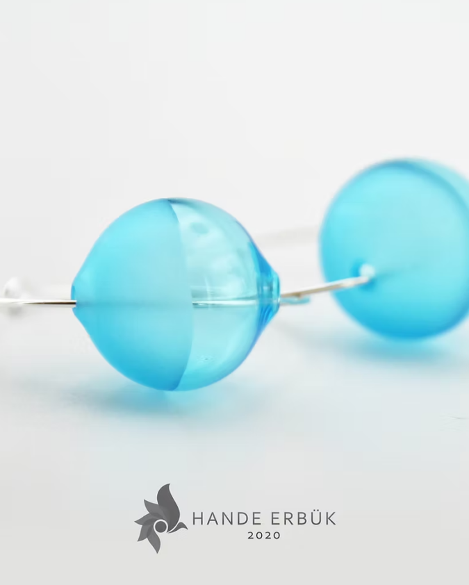 Duo Cam Üfleme Balon Küpe